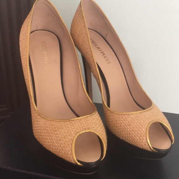 NWT Emilio Pucci Peep Toe Pump - Picture 2 of 6